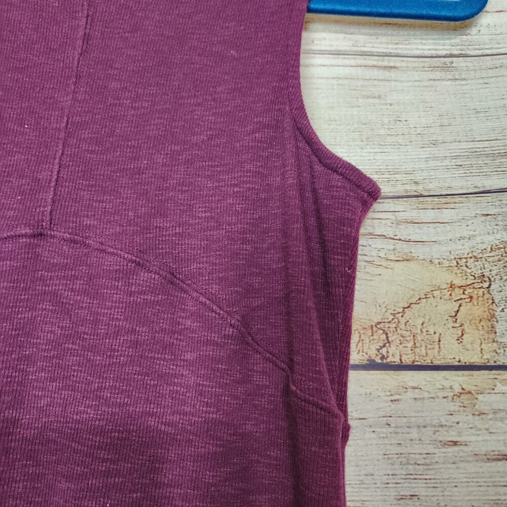 Free People Emmy Lou Ribbed Tank Top Lace Up Tie Front Purple Wine Size S/P - Picture 13 of 15